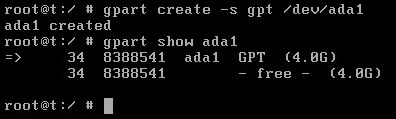 04 - gpart create gpt