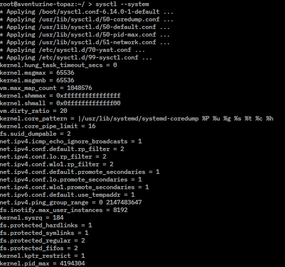 Настройка ядра FreeBSD через sysctl