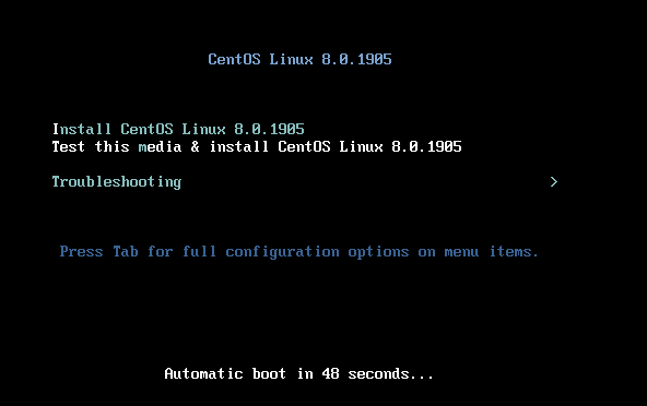 Стартовая установка Bios для centos 8