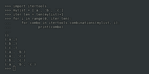 Вывести все комбинации элементов списка Python