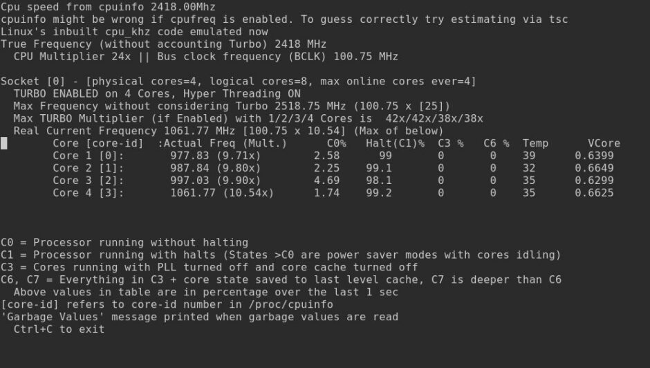 Низкая частота CPU в Linux под нагрузкой