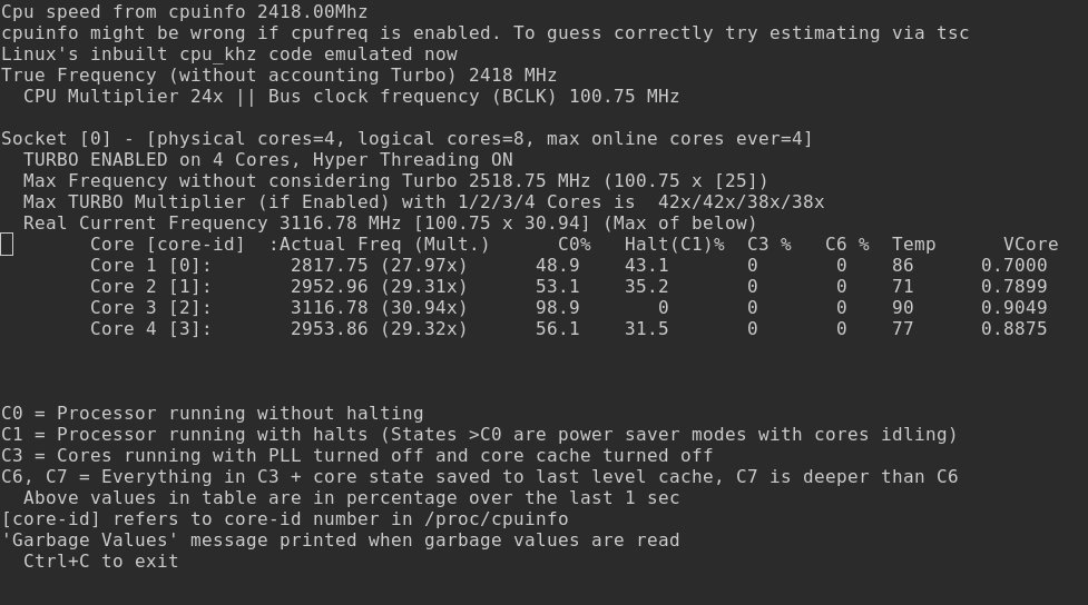 Низкая частота CPU в Linux под нагрузкой