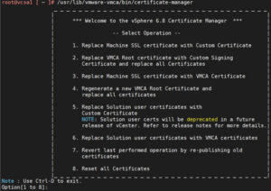Ошибка «Certificate Manager tool do not support vCenter HA systems» в VMware vCenter