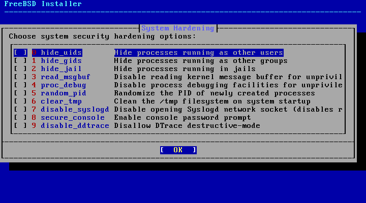 Security Options FreeBSD Настройки безопасности FreeBSD