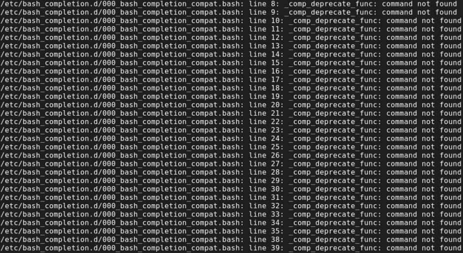 Ошибка _comp_deprecate_func: как исправить автодополнение