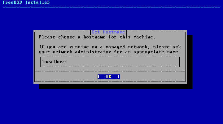 Ввод имени хоста Настройка hostname FreeBSD