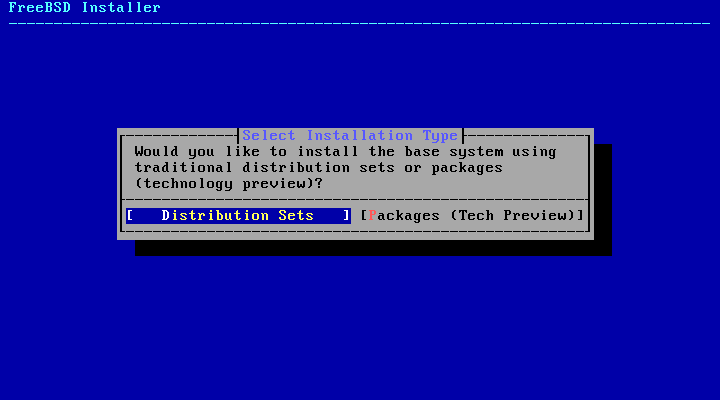 Traditional Install vs Preview Выбор типа установки FreeBSD