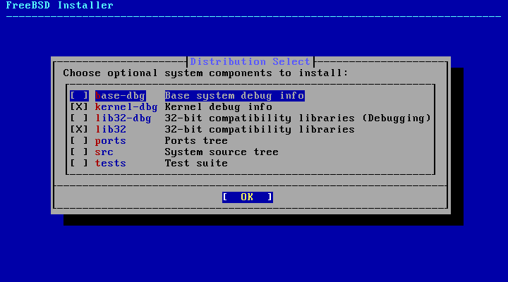 System Components FreeBSD Выбор компонентов системы FreeBSD
